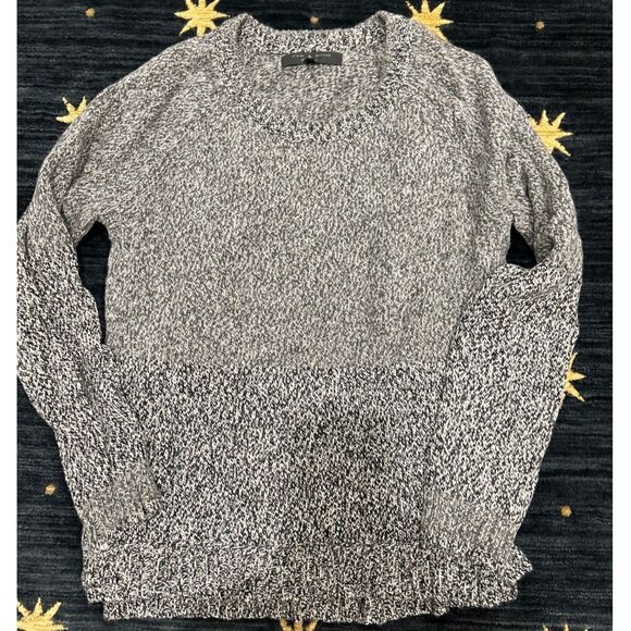 rag & bone Cotton Long Sleeve Knit Crewneck Sweater Gray Medium - Picture 2 of 5